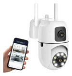Camara Domo Exterior Seguridad Ip Wifi Autotracking Full Hd Blanco