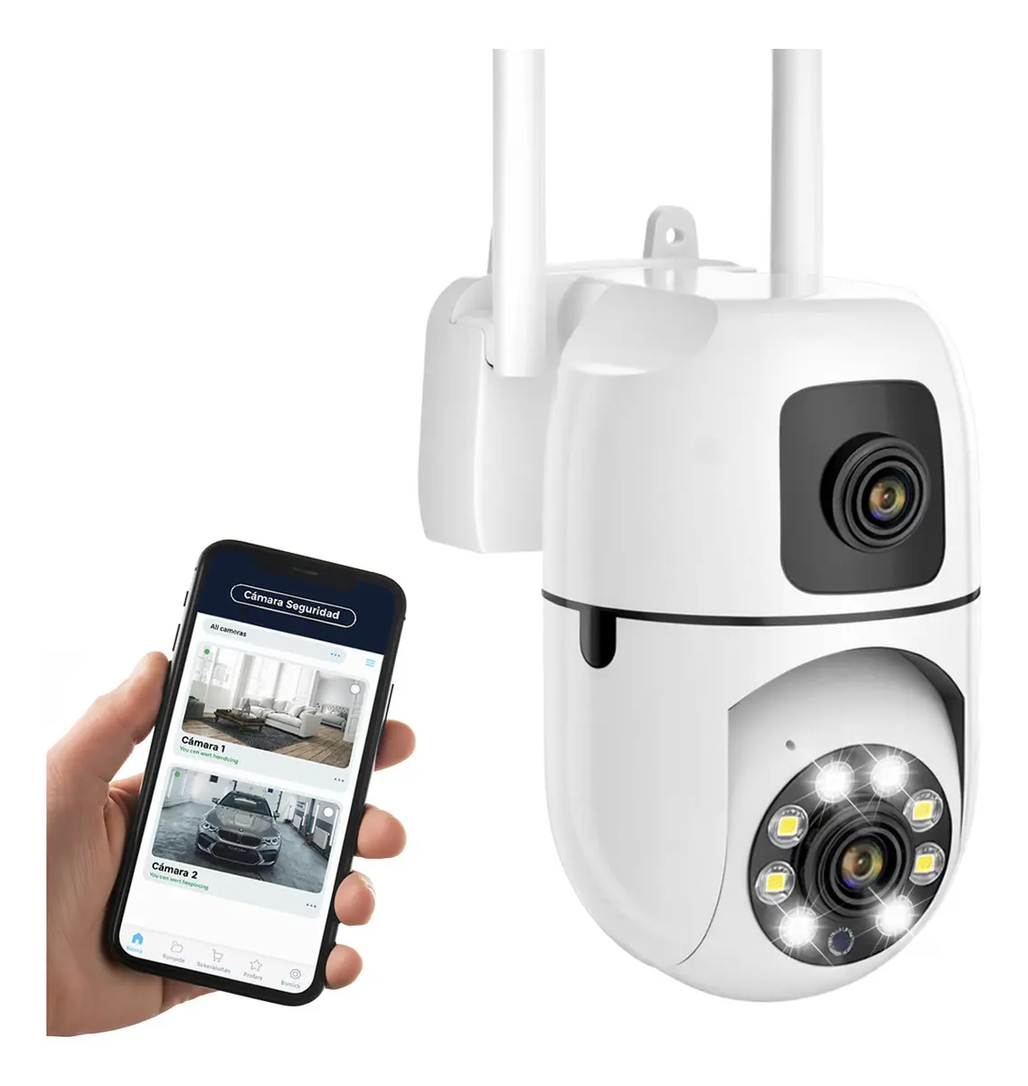 D_NQ_NP_2X_627202-MLA98158262970_112025-F Camara Domo Exterior Seguridad Ip Wifi Autotracking Full Hd Blanco - Imagen 1