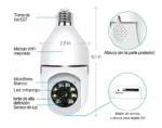Camara Seguridad Ip Foquito Con Wifi Y Parlante Vision Nocturna Color Blanco DOMO E27 - Imagen 4
