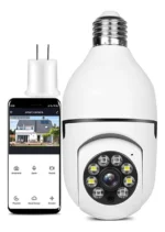 Camara Seguridad Ip Foquito Con Wifi Y Parlante Vision Nocturna Color Blanco DOMO E27